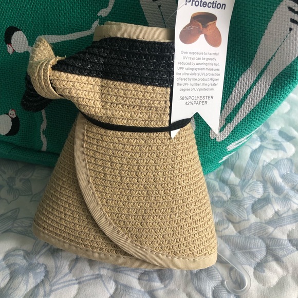 Tote by Mud Pie. Includes a cute sun visor/hat. New. Great for Vacation - Picture 9 of 11